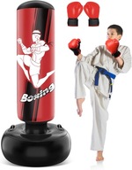 160CM WOREK BOKSERSKI DLA DZIECI I MŁODZIEŻY CZERWONY + RĘKAWICE