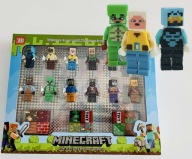 Zestaw figurek Minecraft 24 szt klocki magnetyczne idealne na prezent