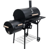 GRILL WĘGLOWY Z WĘDZARNIĄ XXL RUSZT 64X37CM Do ogrodu solidny Do wędzenia