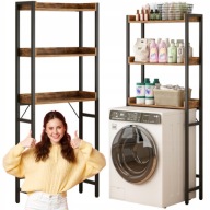 REGAŁ ŁAZIENKOWY CZARNY RUSTYKALNY 165 CM SOLIDNY STABILNY METALOWY MOCNY