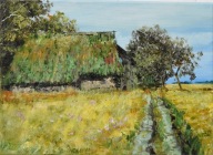 Stodoła" obraz olejny na płótnie 30x40cm , oryginał Garncarek Al,,,