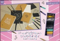 Zestaw Startowy do KALIGRAFII Koperty Papier Stemple Pisaki Tusz