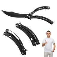 NÓŻ MOTYLKOWY SKŁADANY BUTTERFLY OSTRY SKIN KOSA CS GO CS2 STAL BALISONG