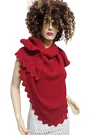 wełniana chusta rękodzieło z ażurowym dołem