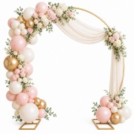 ZŁOTE KOŁO NA BALONY ŁUK STELAŻ METALOWY DEKORACJA NA ŚLUB KOMUNIA - 200CM