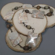 Jaspis i czysta miedź ...Naszyjnik handmade z jaspisów i czystej miedzi