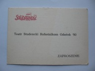 SOLIDARNOŚĆ GDAŃSK ZAPROSZENIE TEATR STUDENCKI ROBOTNIKOM GDAŃSK '80 1980 r