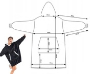 CIEPŁA BLUZA KOC OVERSIZE XXL 2W1 GRUBA FUTRZAK MIĘKKA Z KAPTUREM SZLAFROK