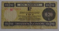 20 centów BON PEWEKS-u z 1979 roku seria HN