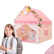 NAMIOT DOMEK DLA DZIECI ZAMEK PAŁAC DO POKOJU + LAMPKI LED RÓŻ |PREZENT