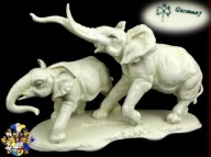 ENS Dwa Słonie figurka sygnowana wysokość 21 cm