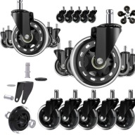 KÓŁKO KAUCZUKOWE MENSEN 75 MM BEZ HAMULCA DO FOTELA CZARNE 5 SZT.