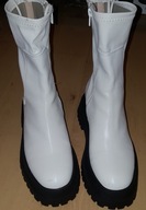 BOTKI ECOSKÓRA BIAŁE Z CZARNYMI SPODAMI NOWE