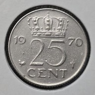 *HOLANDIA [0037]*25 centów 1970 Juliana (królowa Holandii), Korona 25 CENT