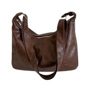 Pojemna torebka na ramię w jednolitym kolorze