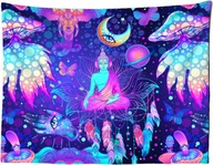 Tkanina na ścianę dekor psycho plakat hippie Budda