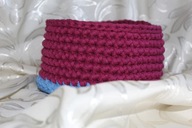 Koszyk szydełkowy ze sznurka handmade organizer dekoracyjny pojemnik