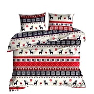 pościel bawełna lux 200x200 +2x70x80 +2x40x40 zamek B 550 serce renifera cz