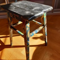 ORYGINALNE RĘKODZIEŁO TABORET MALOWANY TEN-BORET