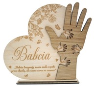 Prezent na Dzień Babci i Dziadka Serce personalizowne z Grawerem Statuetka