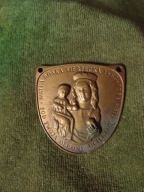 Stary polski ryngraf patriotyczny - Matka Boska Sierpecka / bity z mosiądzu