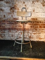 Stare krzesło metalowe regulowane PRL vintage industrial loft