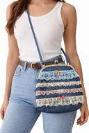 Torebka damska, torebka boho, torebka vintage, toreba retro, torba dżinsowa