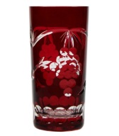 Rubinowe KRYSZTAŁOWE Szklanki do Napojów Wody 320 ml Szlifowane Polskie