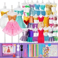 STUDIO MODY! Zestaw do Projektowania i Szycia Ubrań + 2 Manekiny DIY!