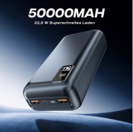 PowerBank 50000mAh | 22.5W z USB-C, 3 Wyjścia i 2 Wejścia, Wyświetlacz LED