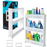 SZAFKA ŁAZIENKOWA NA KÓŁKACH MOBILNA WĄSKA DO KUCHNI 3-POZIOMOWA ŁAZIENKA