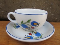 Stary NOWY zestaw Filiżanka i Spodek"WZÓR KASZUBSKI"_ LUBIANA PRL