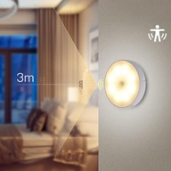 Lampka Nocna Bezprzewodowa LED Z Czujnik Ruchu Magnetyczna Akumulatorowa