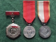 Zestaw 3 medali jubileuszowych PRL