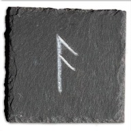 Podkładka Pod Kubek | Kamień Łupkowy | Runa Ansuz | Grawer | Kwadratowa