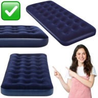 MATERAC DMUCHANY DO SPANIA JEDNOOSOBOWY SKŁADANY 185 x 79 x 22 cm WELUROWY