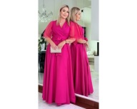 Suknia wieczorowa plus size Evita rozmiar 44 fuksja