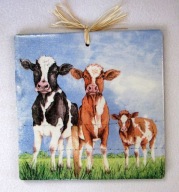 Robótkownia Kafelek obrazek 15x15 Krowa Krówki trzy