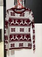 Ś Sweter Boohoo świąteczny Bożonarodzeniowy renifery śnieżynki itp S/M