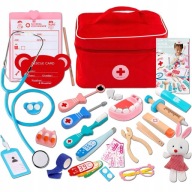 ZESTAW LEKARSKI DLA DZIECI ZABAWA DOKTOR MAŁY LEKARZ LEKARZ DREWNIANE XXL