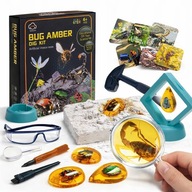 WYKOPALISKA KOPALNIA BURSZTYNÓW OWADY W BURSZTYNIE ARCHEOLOG ZESTAW