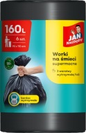 JAN NIEZBĘDNY Worki na śmieci supermocne 160 l 6 szt.