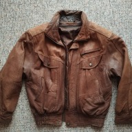 Kurtka męska ze skóry naturalnej z odpinaną podpinką kolor koniakowy r. XL