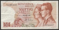 Belgia 50 franków 1966 - król i królowa - 719 W