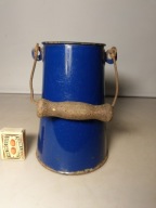 Stara emaliowana kanka bańka na mleko 1L z czasów PRL-u