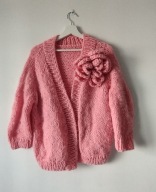 Sweter z dużym kwiatem 3D