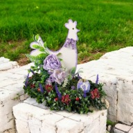 Stroik Wielkanocny z Kurą Ręcznie Robiona Dekoracja Świąteczna