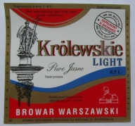 ETYKIETA PIWO JASNE KRÓLEWSKIE LIGHT BROWAR WARSZAWA