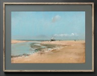 MORZE, PLAŻA, PEJZAŻ NADMORSKI, obraz/pastel, piękny reprint E.Degas