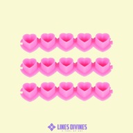 Kubeczki na farbę do tatuażu Modułowe w Kształcie Serca 100 szt. różowe